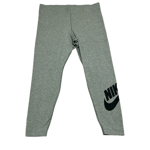 Nike High Waist Essential Leggings Plus Size 1X Heather Gray Black - Picture 1 of 9